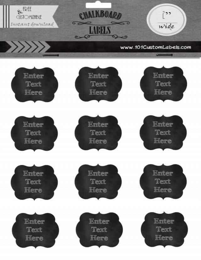 Free Bracket Chalkboard Labels