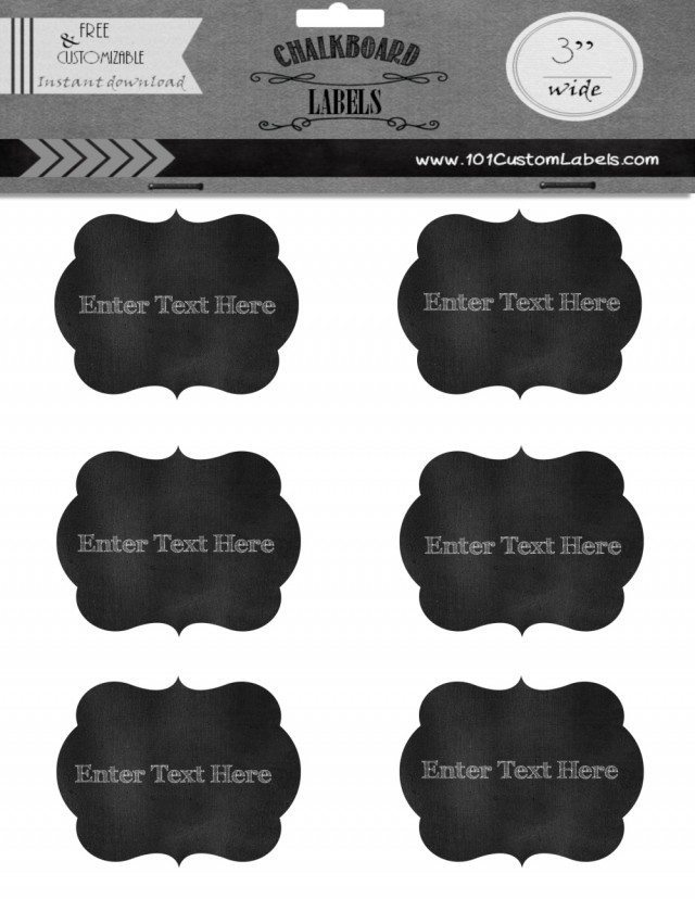 Free Bracket Chalkboard Labels