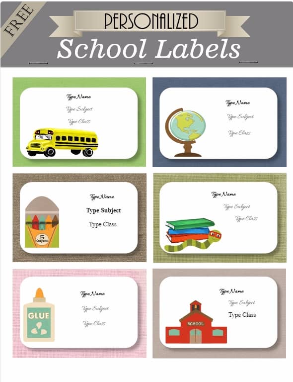 Notebooks Editable Free Printable Name Labels For School Books
